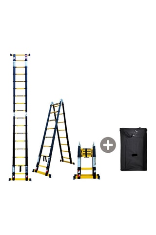 Echelle-escabeau télescopique Grafitek, housse de transport - 5,60 m et 2,80 m