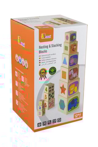 Cubes à empiler en bois - 6 pièces - Dès 1 an