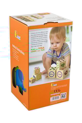 Cubes à empiler en bois - 6 pièces - Dès 1 an