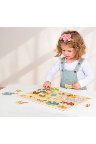 Puzzle en bois Safari - 16 pièces - Dès 2 ans