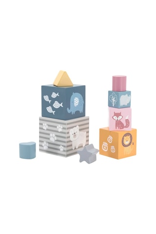 Cubes empilables en bois - 9 pièces - Dès 1 an