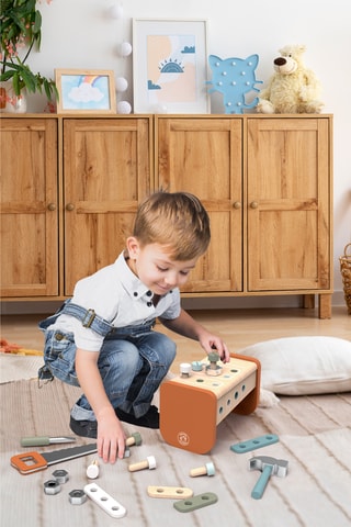 Boîte à outils 2-en-1 en bois - Dès 3 ans