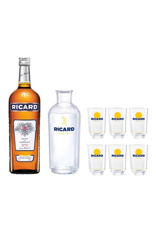 Ricard Pastis de Marseille 1 l, Carafe Ricard Lehanneur 70 cl et 6 verres Lehanneur Ricard 