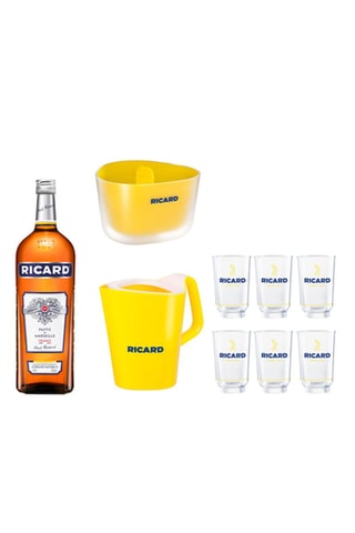 Ricard 1,5 l, Broc Ricard, Bac à glace 4 l et 6 verres Lehanneur Ricard