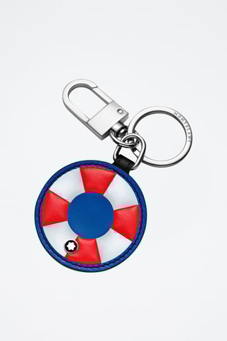 Porte-clés en cuir - Bleu et rouge