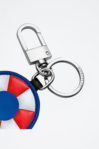 Porte-clés en cuir - Bleu et rouge