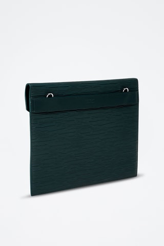 Pochette en cuir - Vert foncé