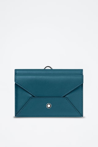 Porte-cartes en cuir - Bleu pétrole