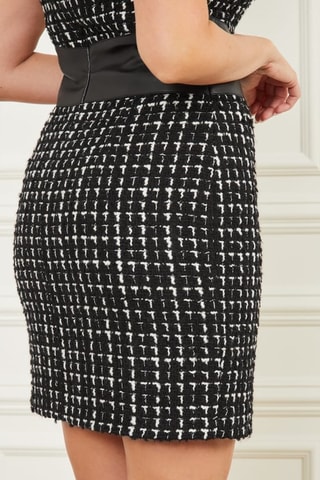 Robe fourreau en tweed Secret tweed - Noir et blanc