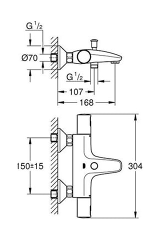 Thermostatique Bain/Douche Quickfix - Precision Start