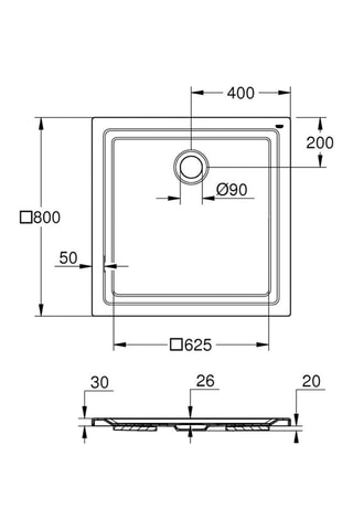 Receveur de douche en acrylique