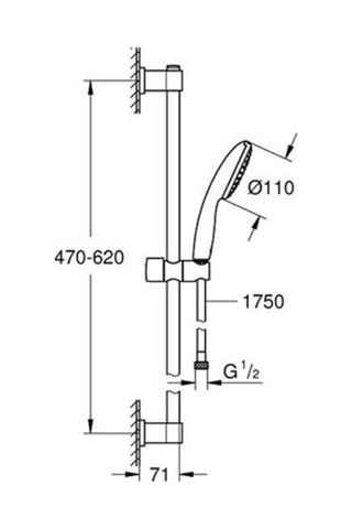 Ensemble de douche - 60 cm
