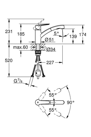 Mitigeur évier douchette extractible Start