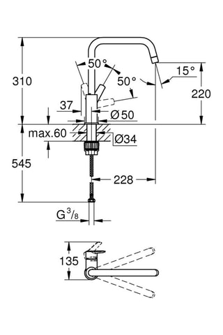 Mitigeur d'évier à bec haut Start