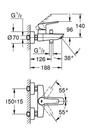 Mitigeur Bain/Douche mural - Start 2021