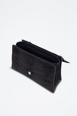 Sac porté épaule en cuir de veau - Noir - IKKS