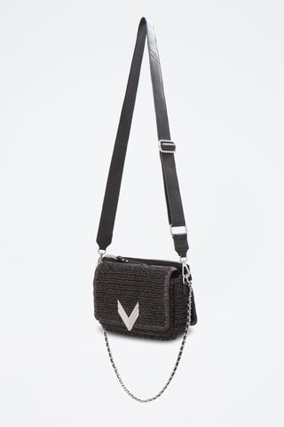 Sac bandoulière en cuir de mouton et coton biologique - IKKS