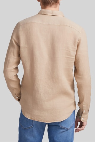 Chemise slim en lin - Beige - IKKS