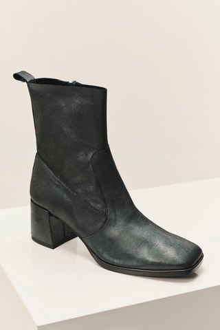 Bottines en cuir - Vert foncé  - One Step