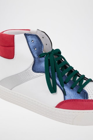 Baskets montantes en cuir - Fuchsia et blanc - I.Code