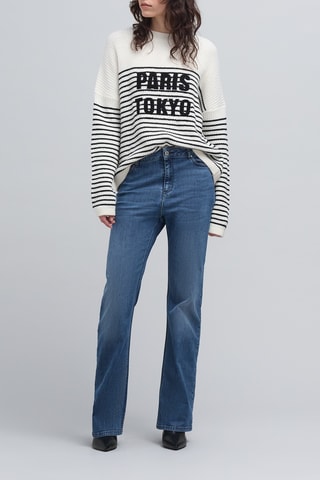 Pull en laine - Blanc et noir - IKKS