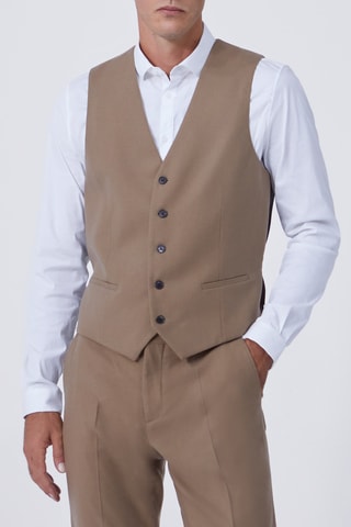 Gilet de costume en laine - Beige - IKKS