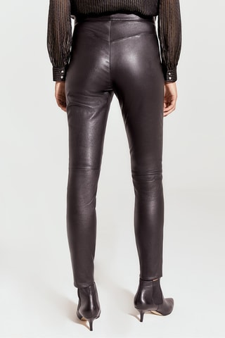 Pantalon en cuir d'agneau - Noir - IKKS