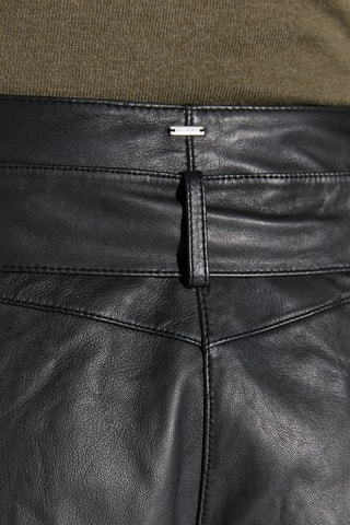 Pantalon en cuir d'agneau taille haute - Noir - IKKS