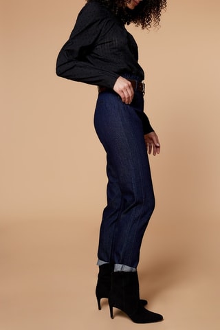 Jean slouchy 7/8 taille haute - Bleu marine - One Step