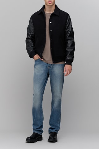 Teddy en laine et cuir d'agneau - Noir - IKKS