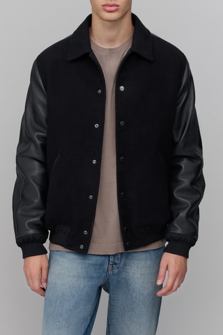 Teddy en laine et cuir d'agneau - Noir - IKKS