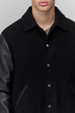 Teddy en laine et cuir d'agneau - Noir - IKKS