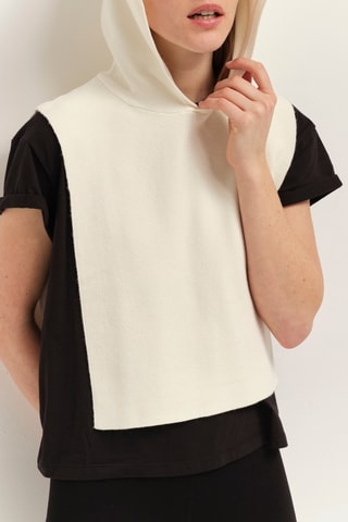 Cape à capuche sans manches - Écru - One Step