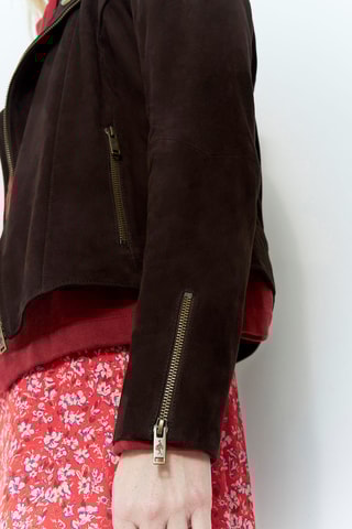 Veste en cuir de chèvre - Marron - One Step