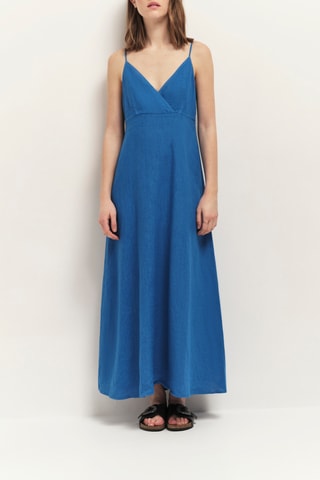 Robe longue en lin - Bleu - One Step