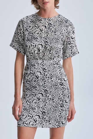 Robe droite en soie - Blanc cassé - IKKS