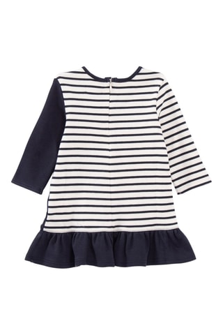 Robe en coton biologique - Bleu marine et blanc - IKKS Junior