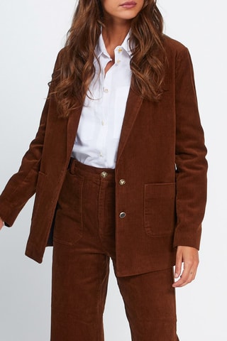 Veste de costume en velours - Marron - I.Code