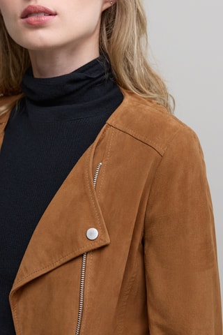 Blouson en cuir de chèvre - Marron - IKKS