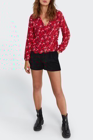 Chemisier portefeuille - Fuchsia et noir - I.Code