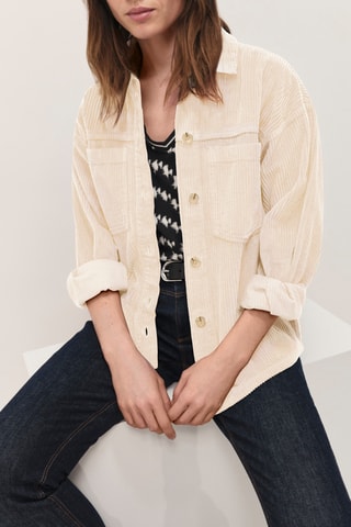 Surchemise en velours - Ivoire  - One Step