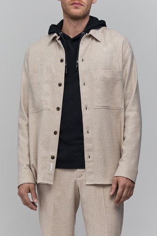 Surchemise en laine - Beige - IKKS