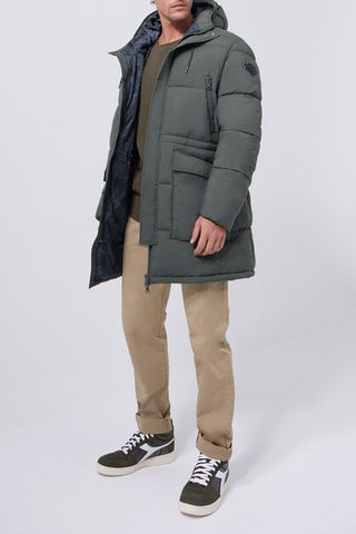 Doudoune longue à capuche - Kaki - IKKS