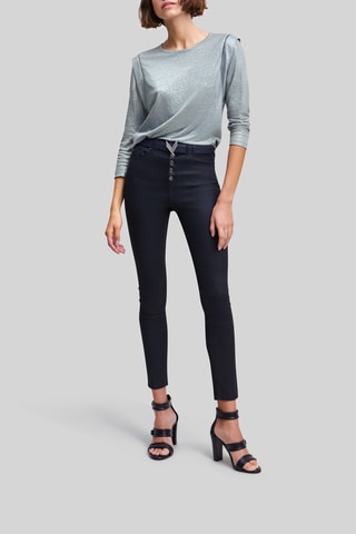 T-shirt en lin - Bleu et gris - IKKS