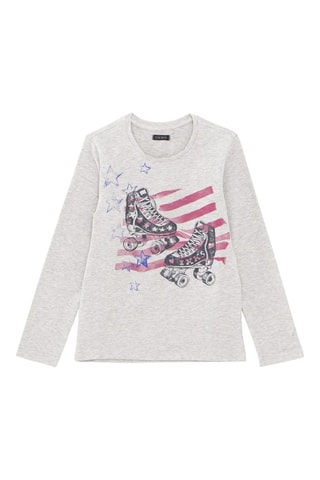 T-shirt en coton biologique - Gris clair chiné - IKKS Junior