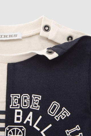 T-shirt - Ecru et noir - IKKS Junior