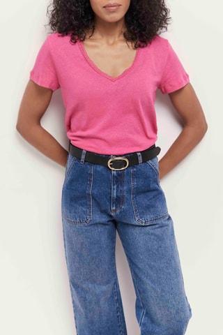 T-shirt en lin - Fuchsia - One Step