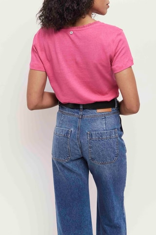 T-shirt en lin - Fuchsia - One Step