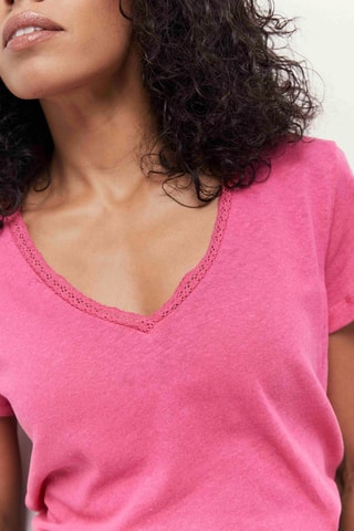 T-shirt en lin - Fuchsia - One Step