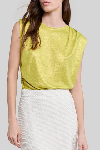 Top sans manches en lin - Jaune - IKKS